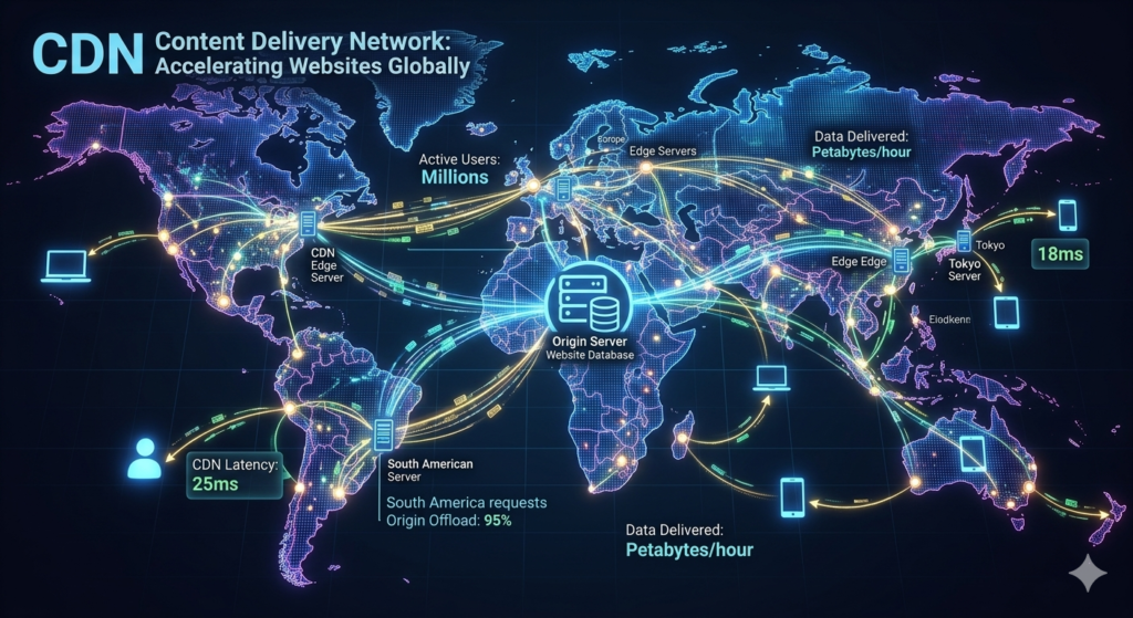 content delivery network improving website speed