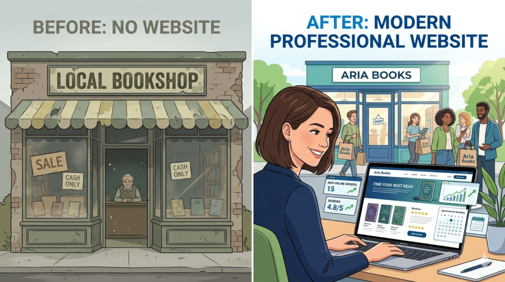small business with website vs without website comparison
