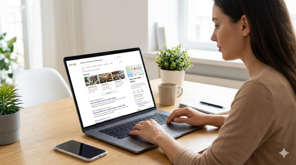 customer searching small business website on google